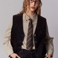 Vintage Flocked Denim Jacket / Vest / Bermuda Shorts / Tie BBK0002