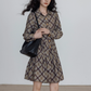 Retro Paid Flare Dress VAS0158