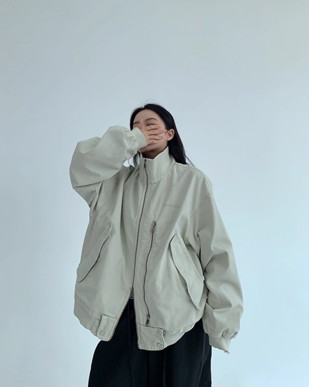 Double Zipper Stand Collar Jacket YLS0933