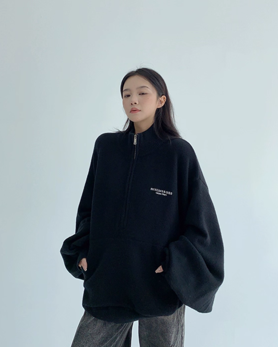 Half-Zip Sweatshirt Top YLS1009