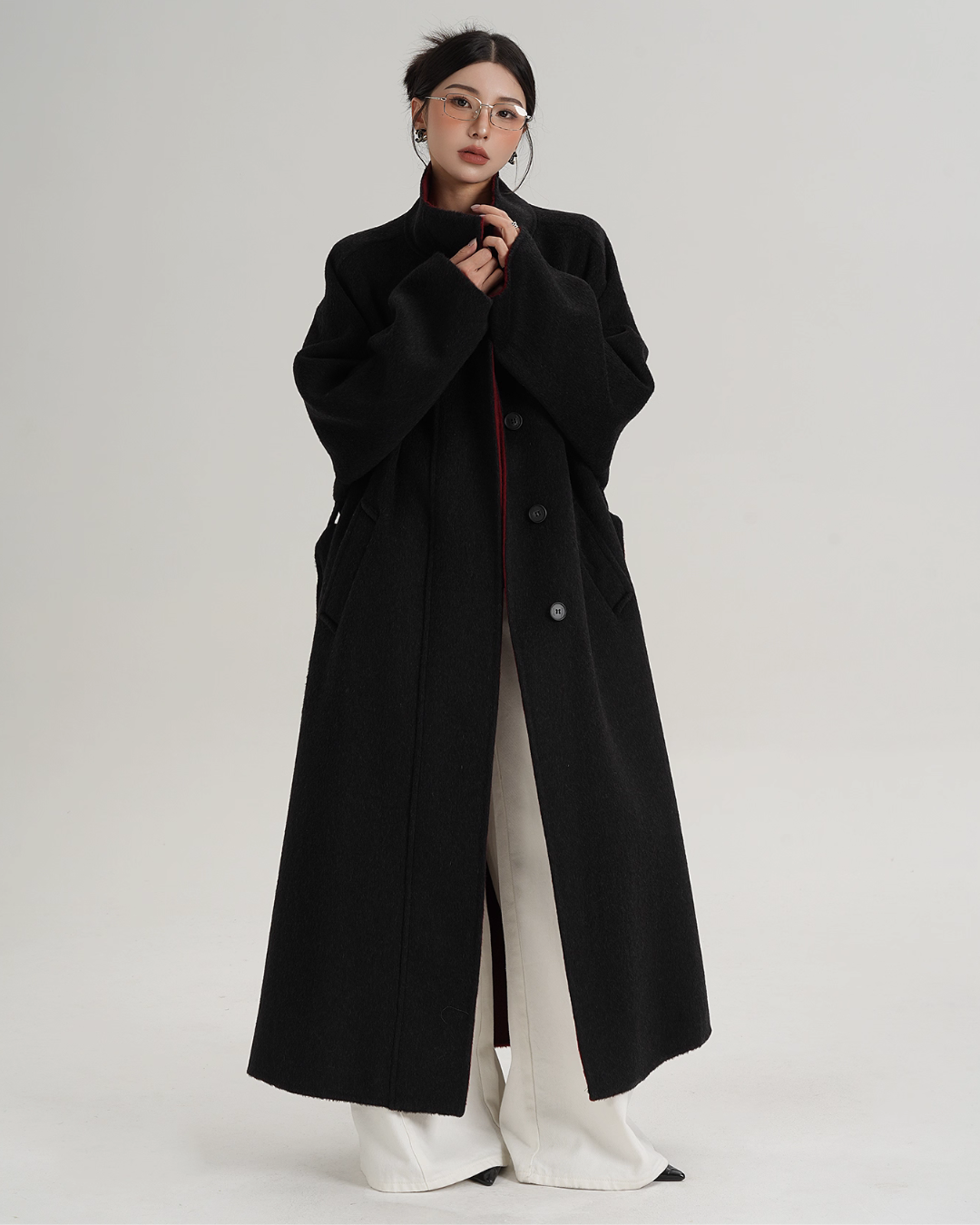 Stand Collar Long Coat SRS0382