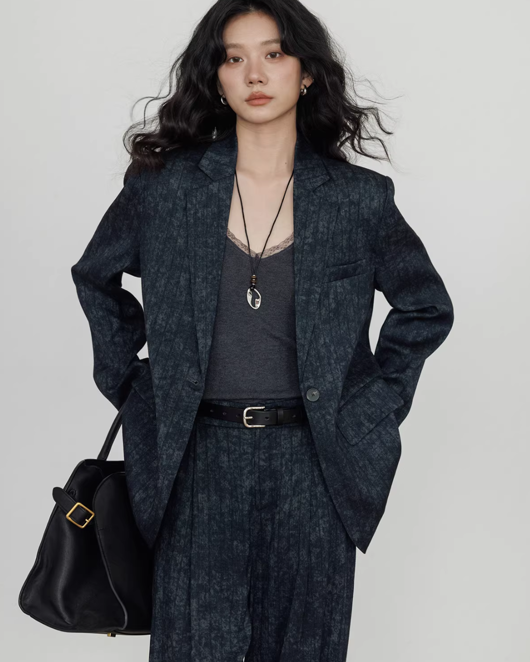 Linen Oversized Casual Jacket/Wide Pants VAS0181