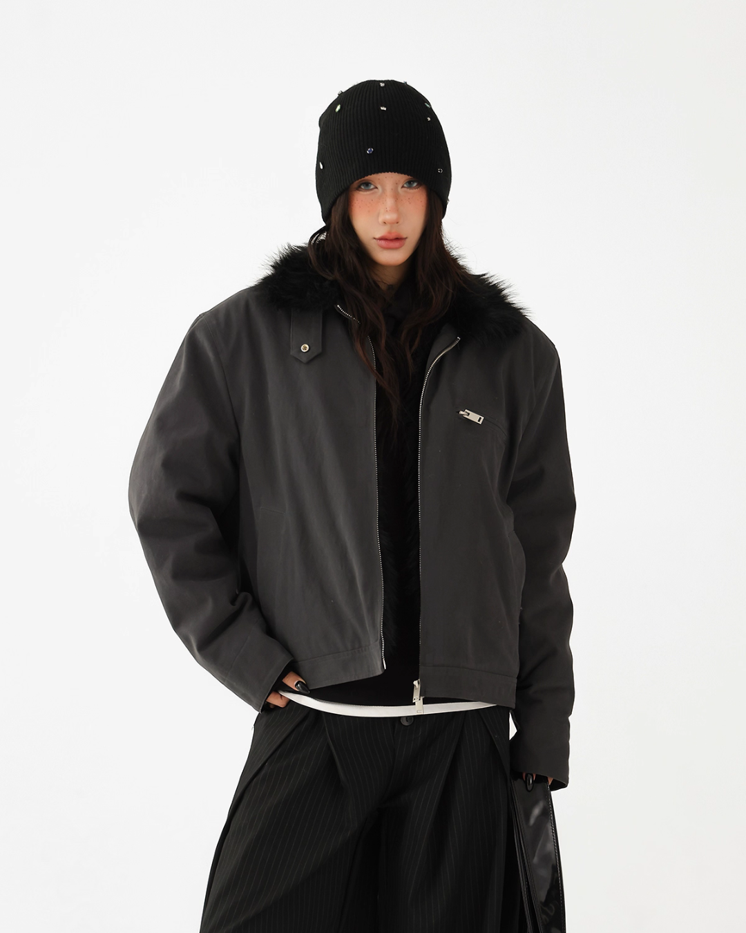 Fur Collar Quilted Jacket ACS0340