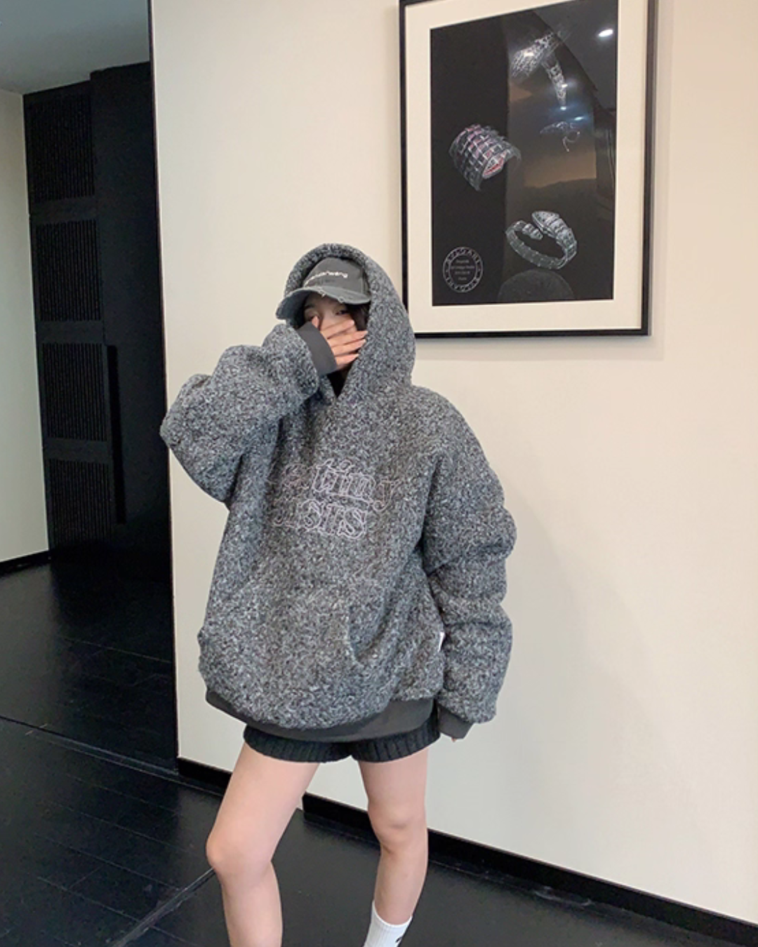 Retro Tweed Pullover Hoodie YLS1013