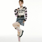 Color Stripe Double Zip Knit IMO0092