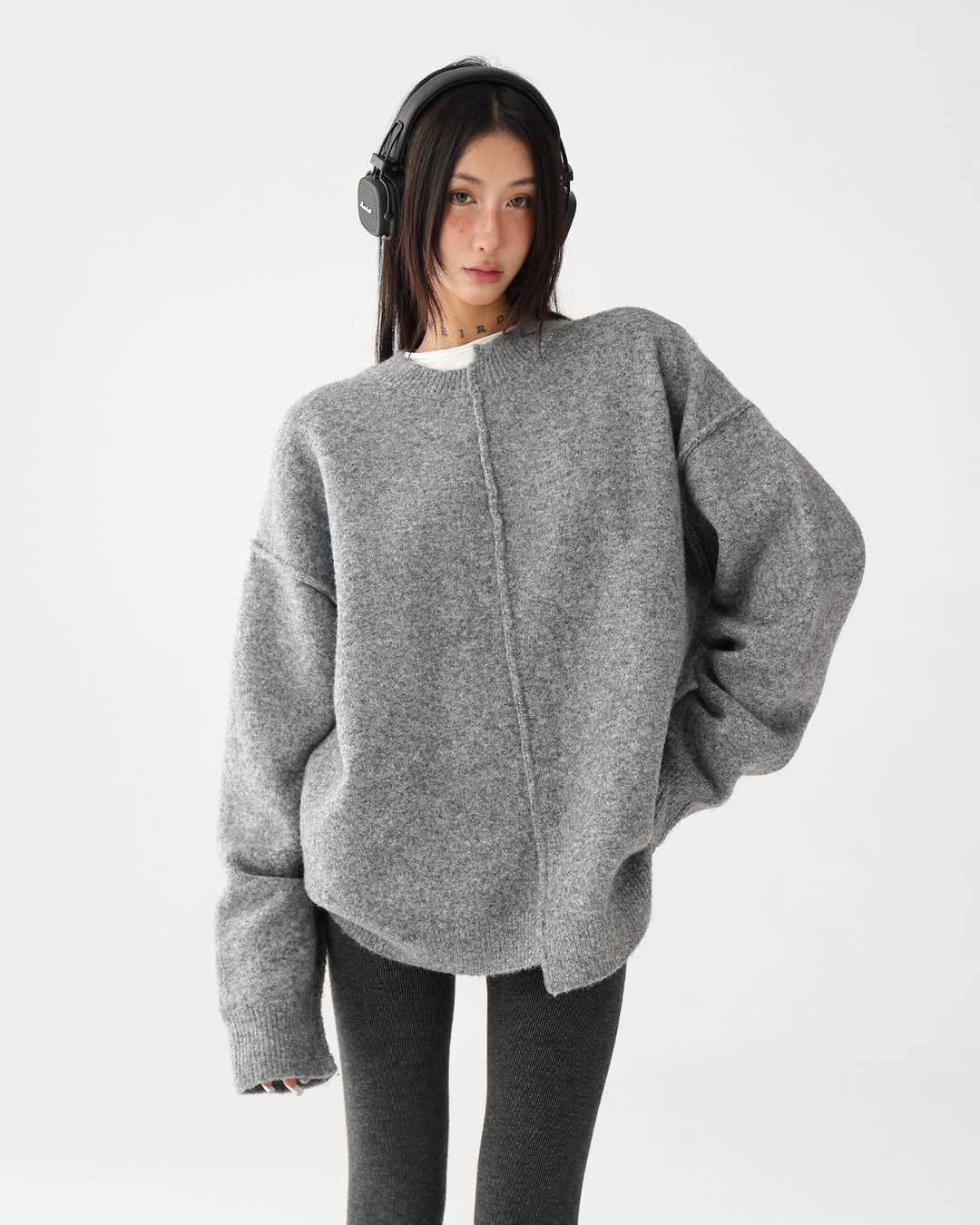 Round-Neck Pullover Knit / Scarf ACS0312