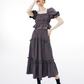 Balloon Sleeve Ruffle Dress IMO0065