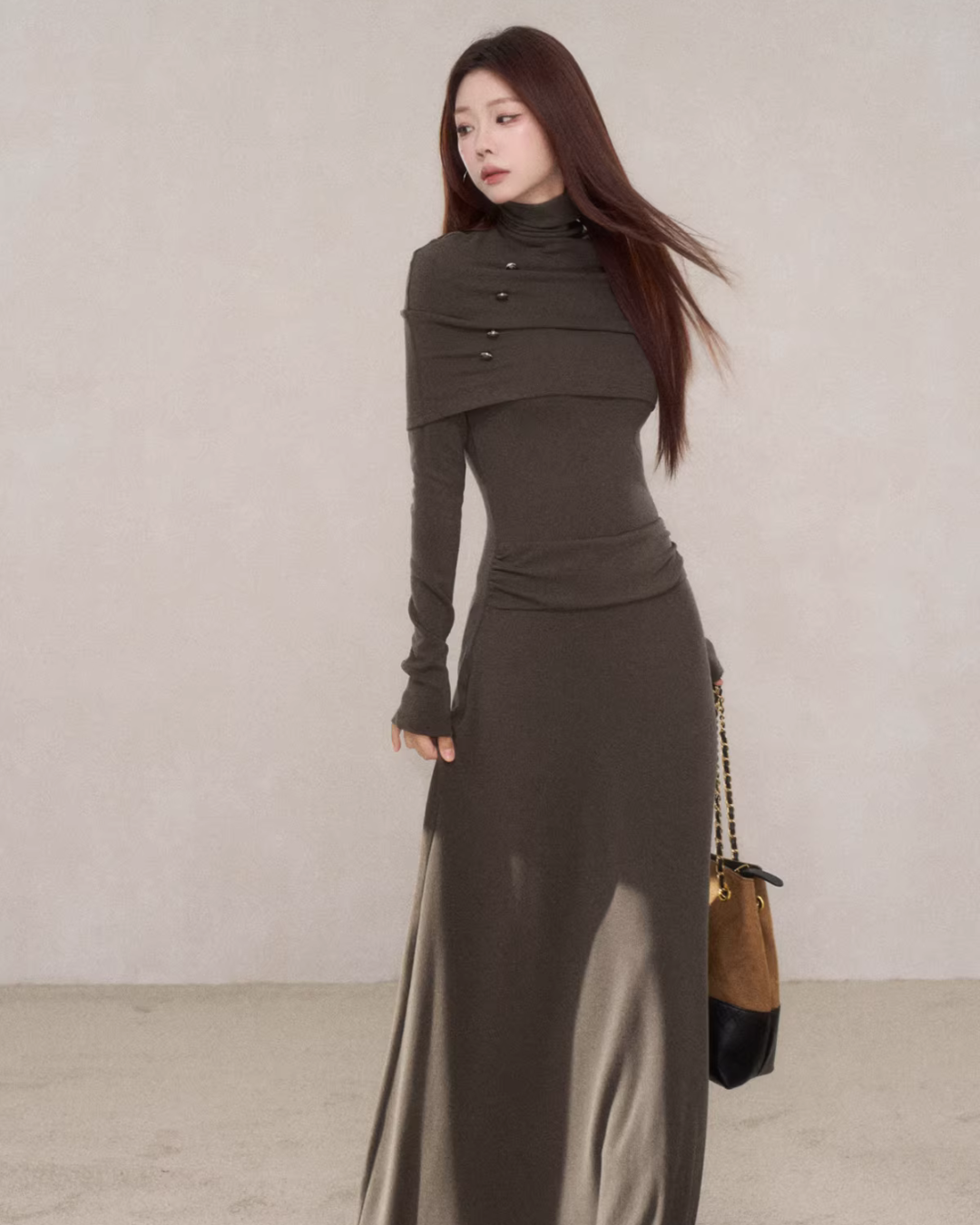 Drapey Long Sleeve Dress WDB0011