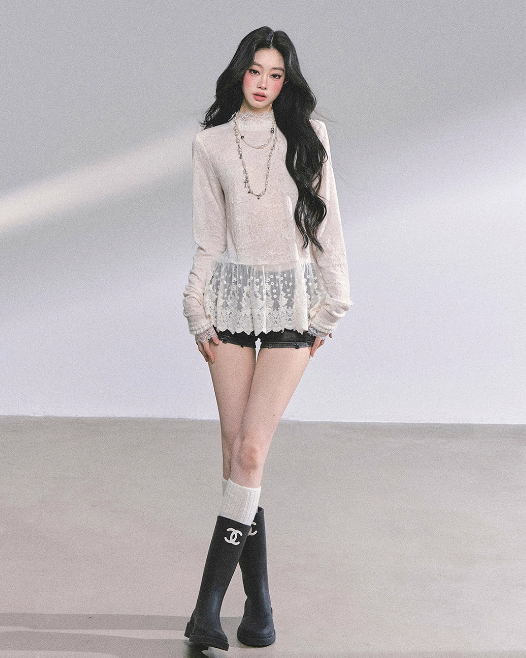 Mock neck Long Sleeve Hollow Top LAS0040