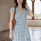 V-Neck Floral Flare Dress SMS0005