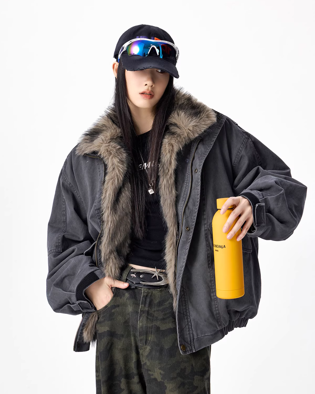 Vintage Fur Work Jacket ICM0112