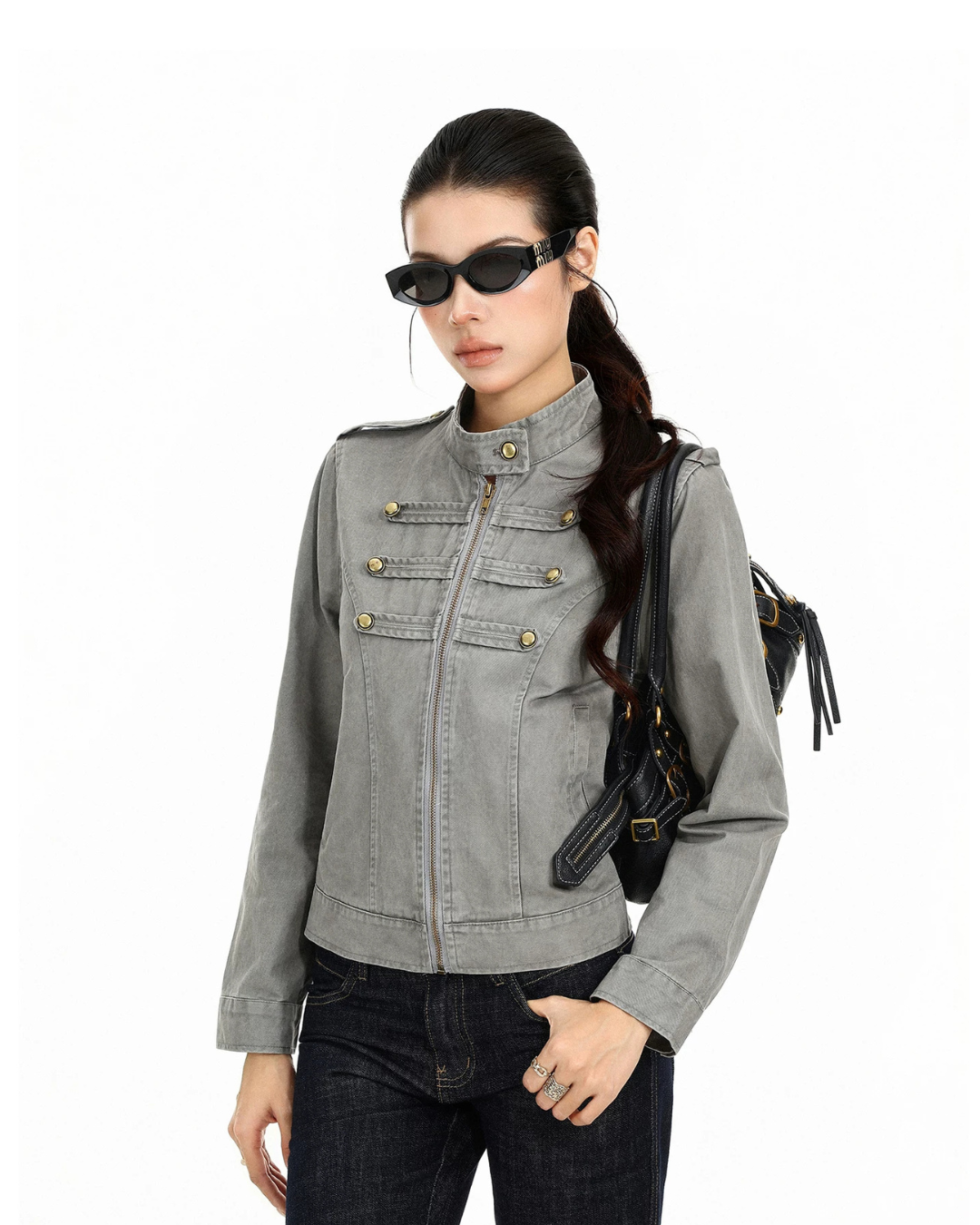 Stand Collar Biker Jacket BGS0058