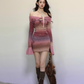 Off Shoulder Gradient Tight Dress LAS0026