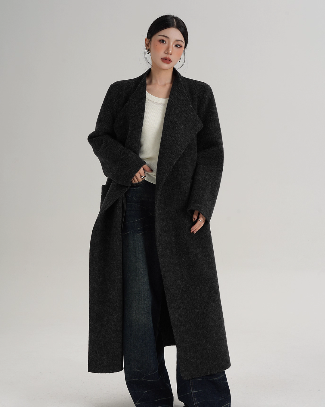 Waist Belt Wool Coat SRS0389