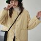 Wave Quilting Collarless Jacket AMU0045