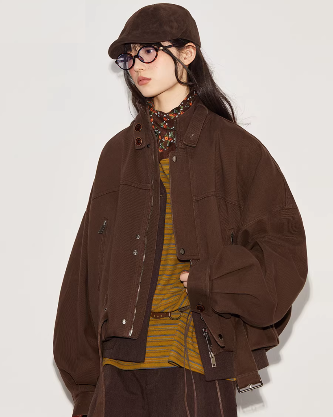 Vintage Oversized Biker Jacket / Cargo Pants / Half Skirt BBK0003