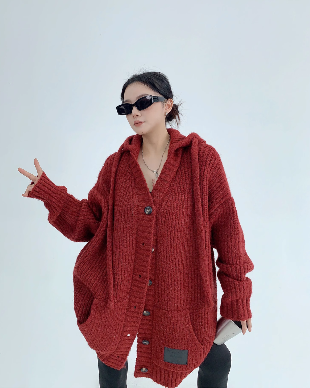 Hooded Knit Cardigan YLS0488