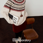 Nordic Crew Neck Knit/Suede Mini Skirt LLA0567