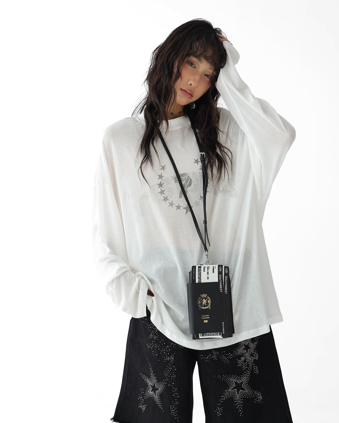 Star Print Loose T-Shirt  ACS0261
