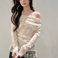 Lace Off Shoulder Knit Tops WDB0020