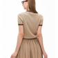 Polo Rib Knit Top / Pleated Skirt MDB0001