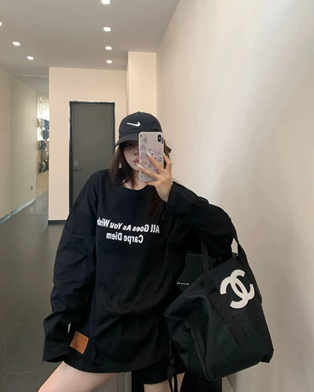 Logo Oversized Long-Sleeve T-Shirt YLS1061