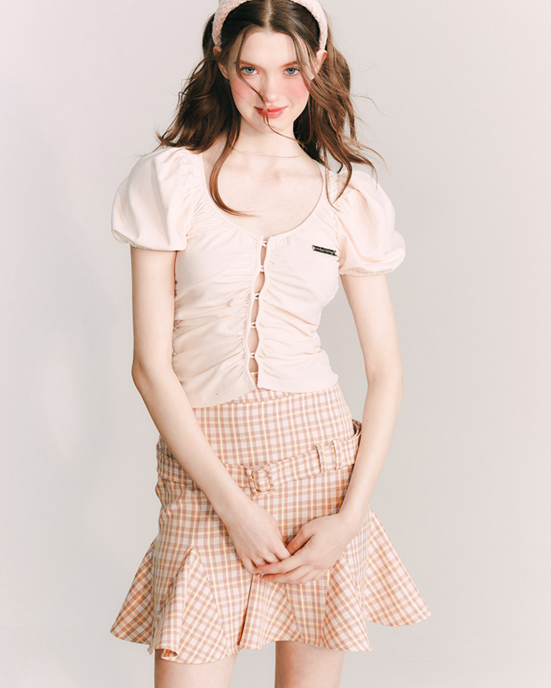 American Retro Ruffle High Waist Skirt GOU0102