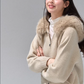Hooded Fur Zip Knit Cardigan RCR0013