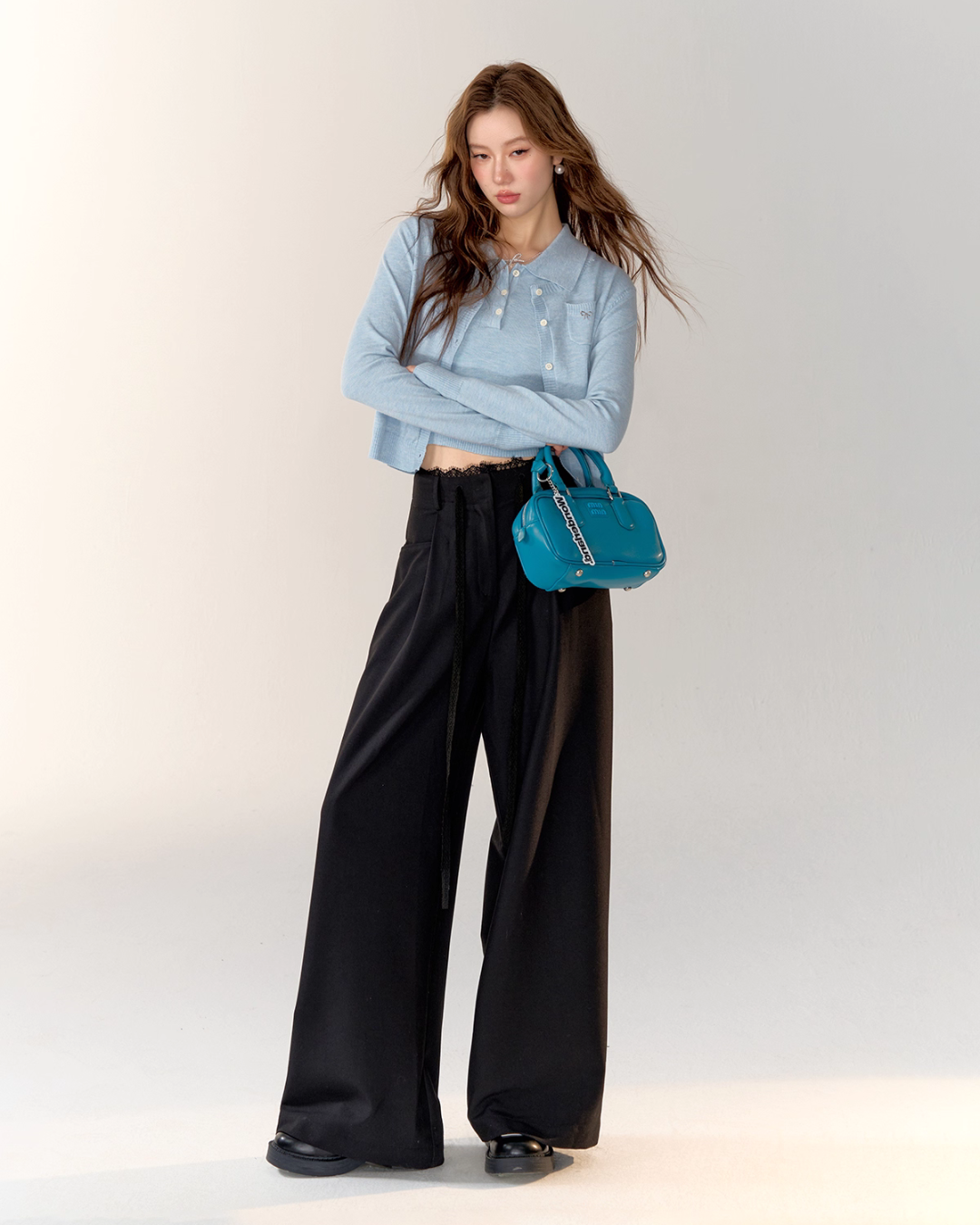 Race Ribbon Loose Slacks Pants ASG0061