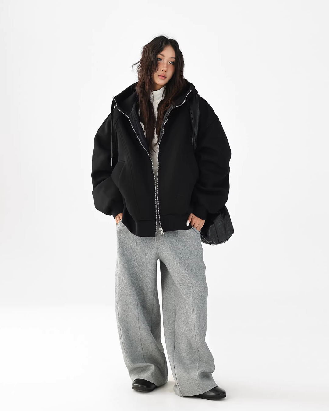 Stand Collar Hoodie Zip Jacket ACS0358