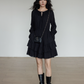 Round Neck Linen Long Sleeve Dress VAS0152