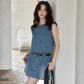 Sleeveless Denim Mini Dress SMS0016