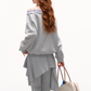 Stripe Lace Frill Off Shoulder Top / Flare Pants ASG0065