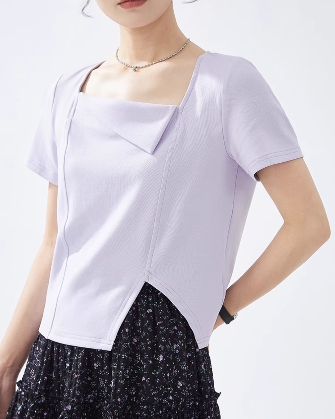 Square Short Sleeve Tops GIR0006