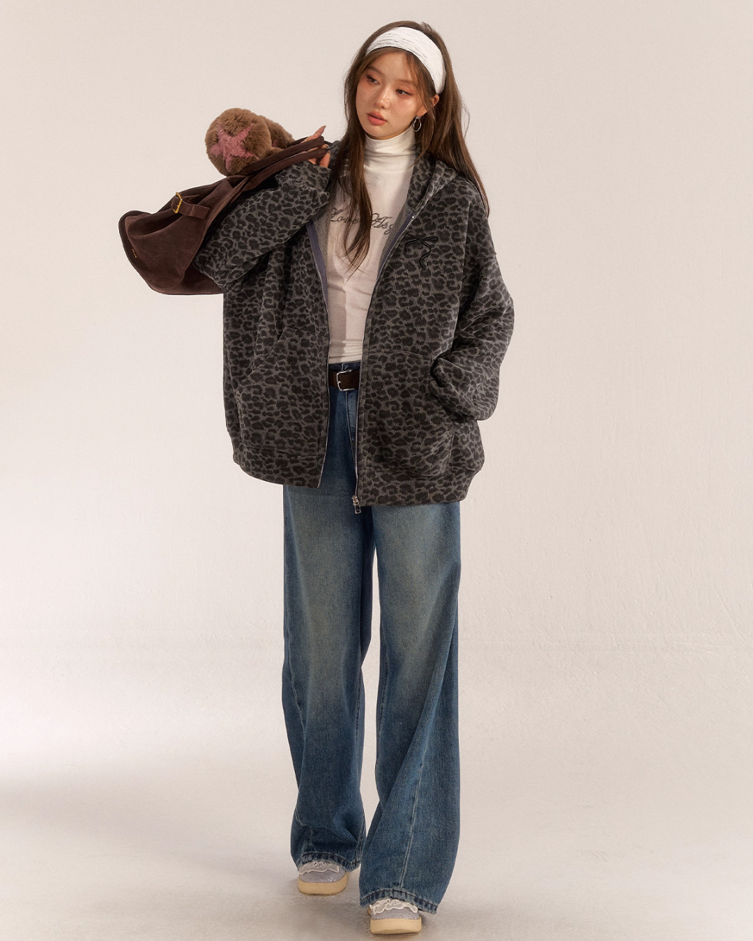 Leopard Print Knit Cardigan ASG0057