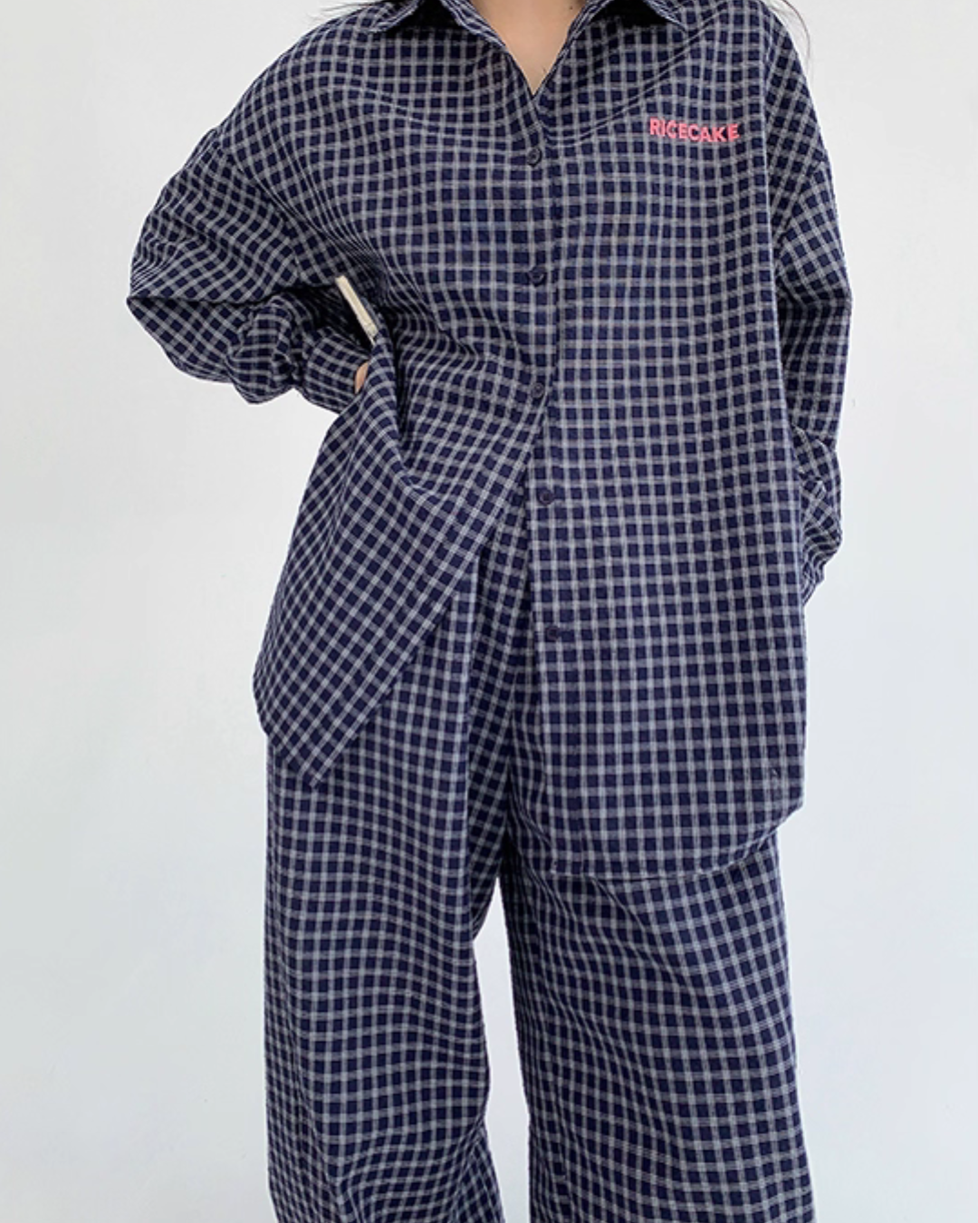 Plaid Long Sleeve Shirt / Loose Pants YLS0916