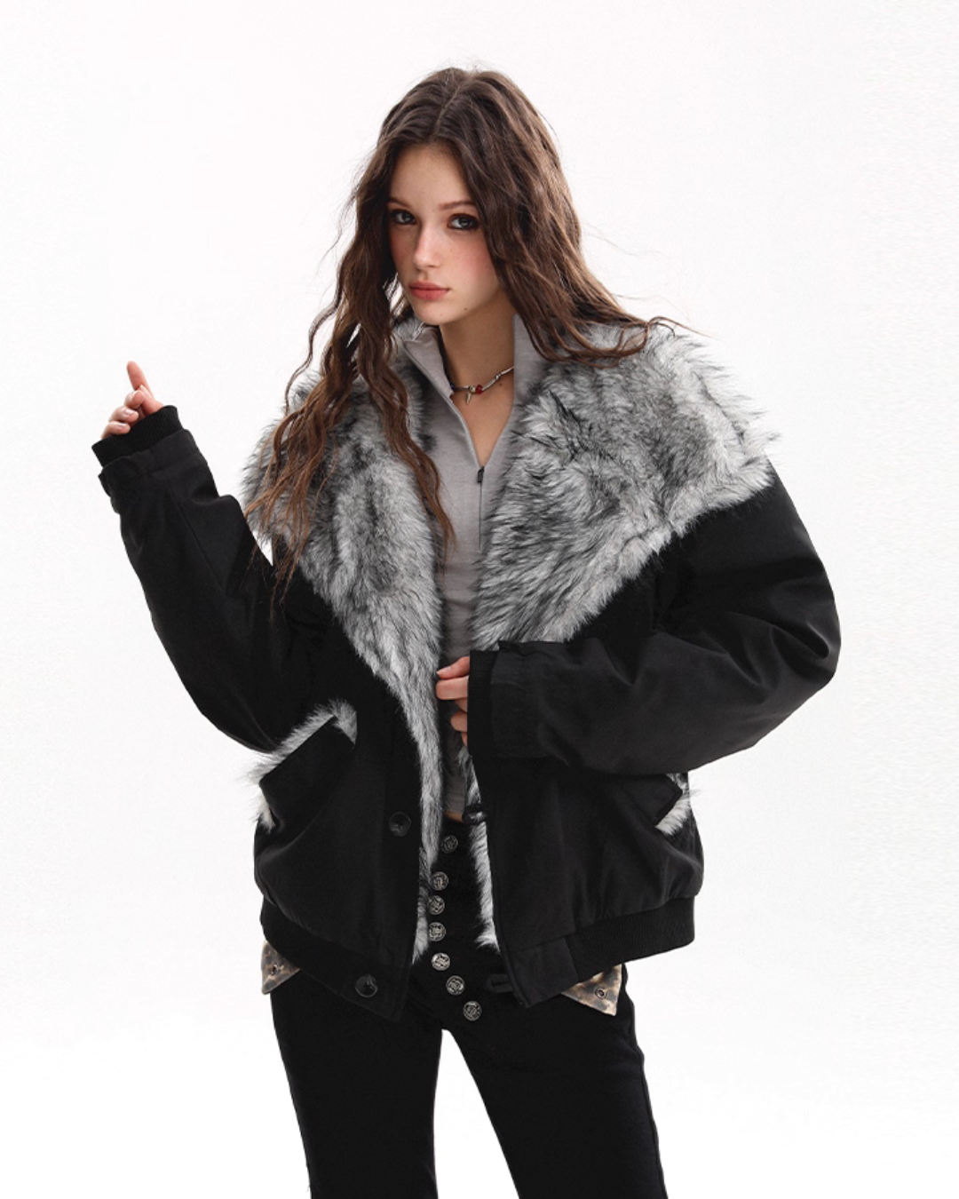 Big Collar Fleece Jacket BGS0040