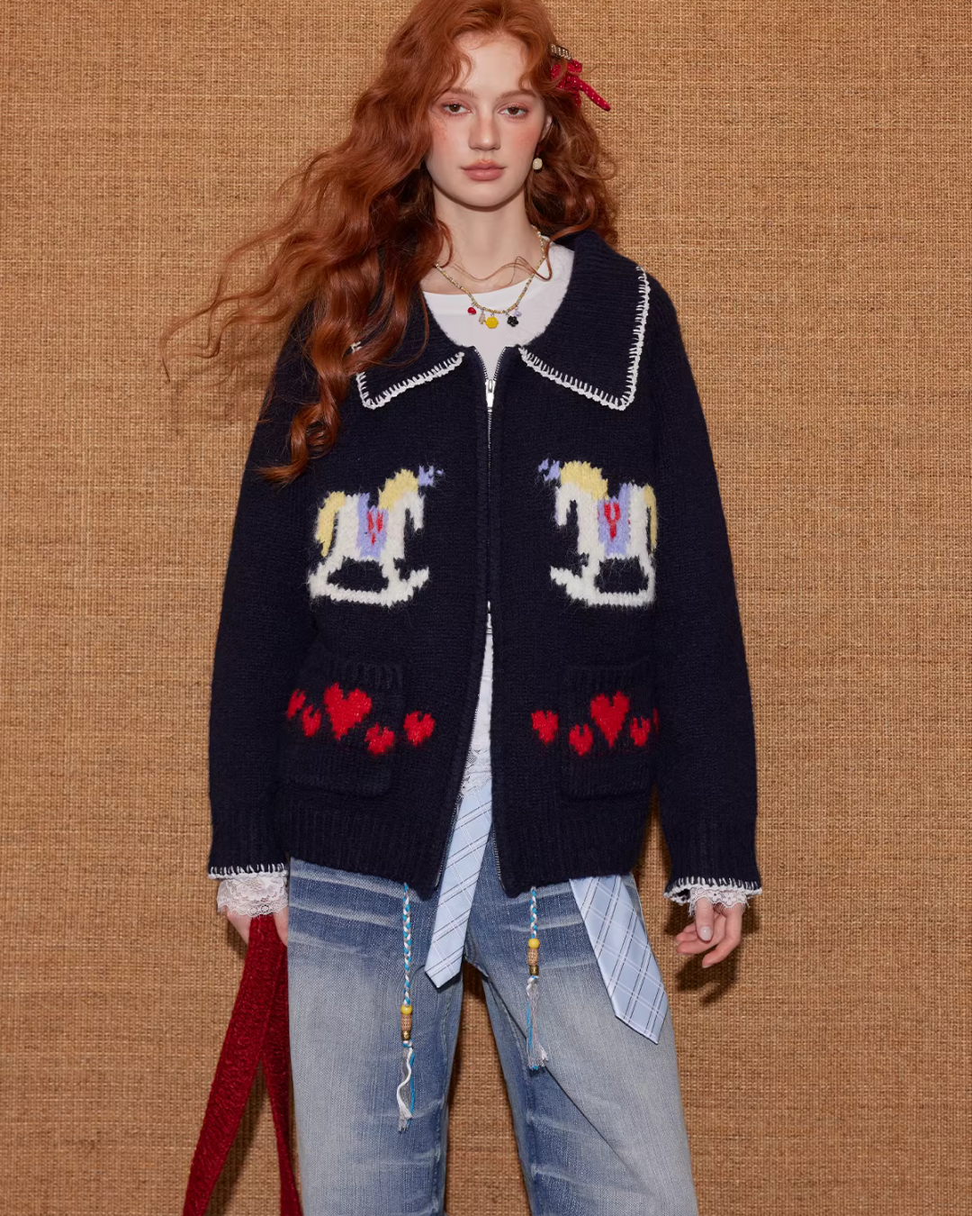 Horse Wool Knit Jacket ASG0075