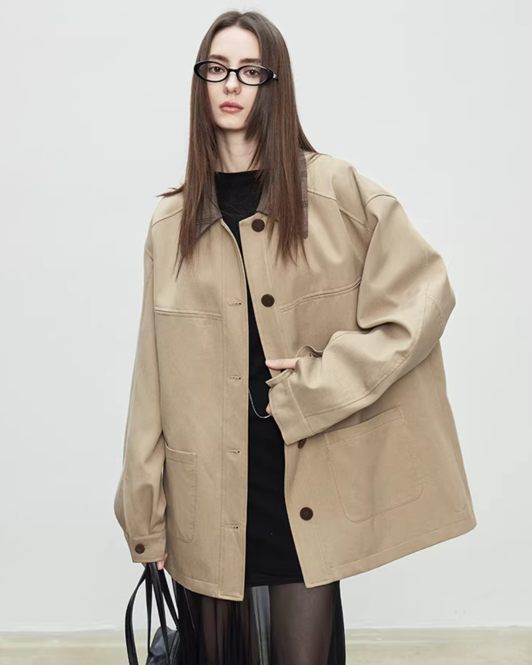 Patchwork Mid-Length Trench Coat TEO0008