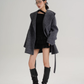 Open Collar Long Coat SRS0414