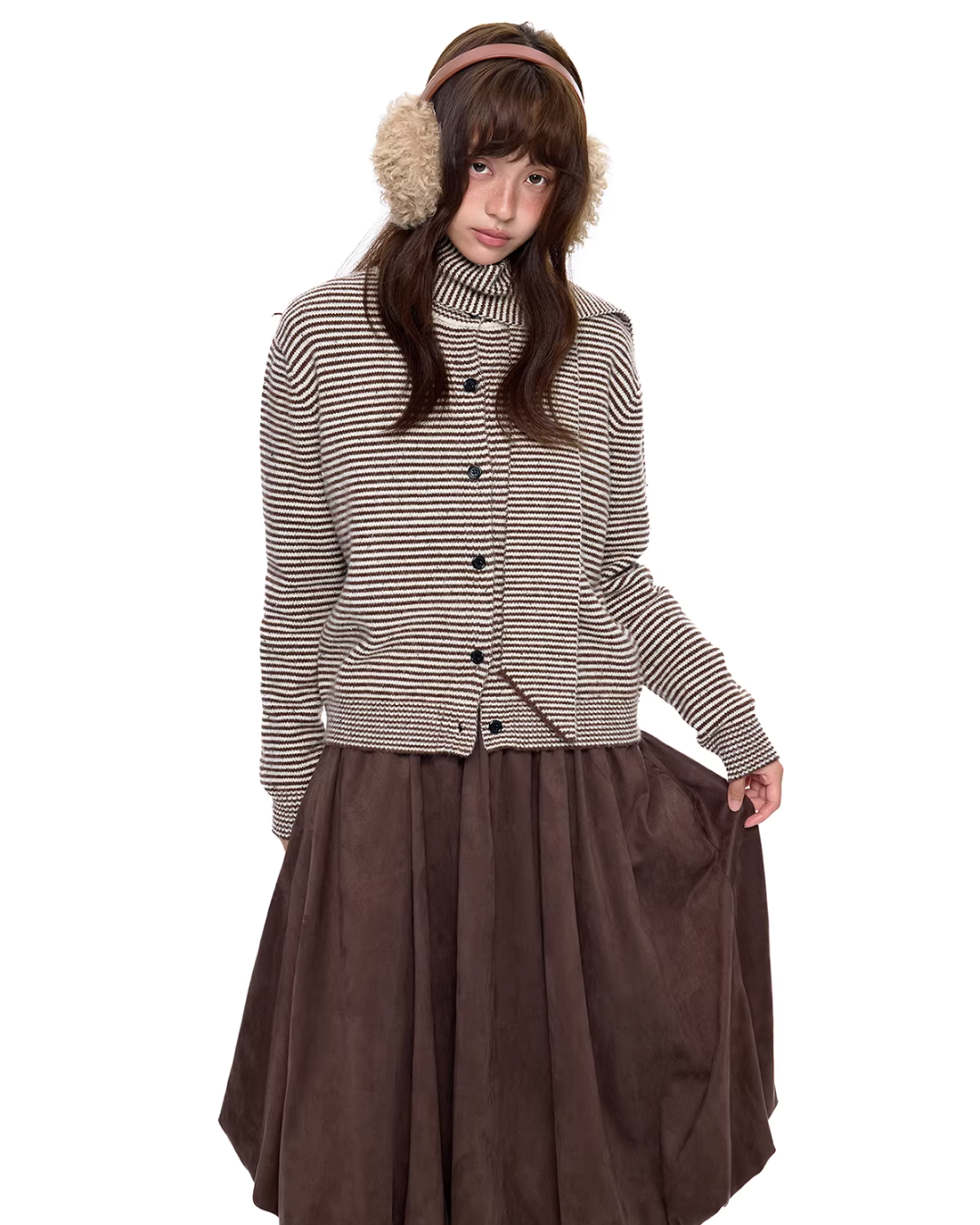 Dot Polar Fleece Knit Cardigan EZK0099