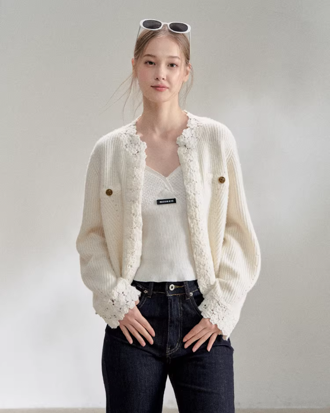 Flower Lace Knit Cardigan RCR0009