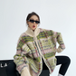 Double Zip Plaid Oversized Knit YLS0391