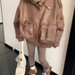 Vintage Leather Faux Fur Jacket YLS1005