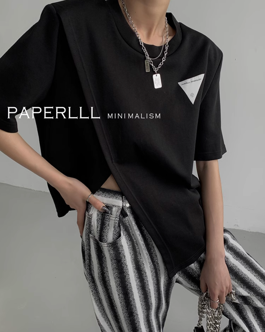 Slit Short Sleeve T-Shirt PPR0011