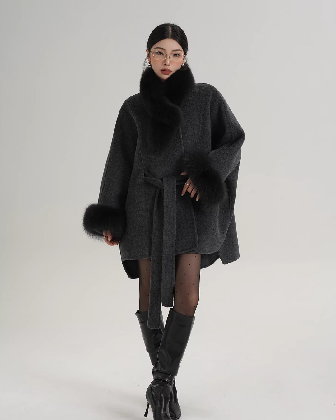 Fur Collar Cape Coat SRS0400