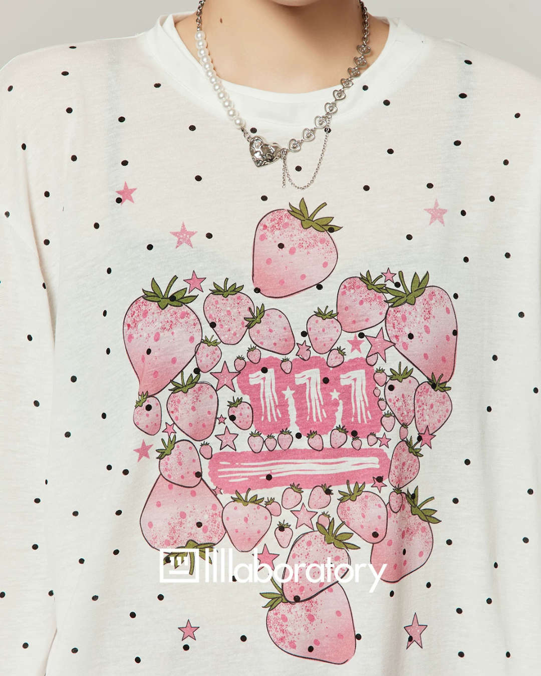 Casual Printed Long-Sleeve T-Shirt / A-line Mini Skirt LLA0664