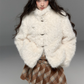 Stand Collar Fluffy Fur Jacket TRK0009