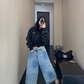 Vintage Short Hood Sweatshirt YLS0915