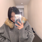 Fur Hood Knit Hoodie YLS0979